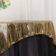 thumbnail image 2 of Efavormart Shiny Black Gold Foil Polyester Table Overlay Disco Mirror Ball Theme, Linen Table Topper - 72"x72", 2 of 9