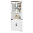 thumbnail image 6 of Ataucjin Farmhouse Corner Cabinet, Tall Corner Storage Cabinet with Barn Door & Adjustable Shelves, Bathroom Cabinet with Storage for Living Room, Kitchen, Bathroom, 6 of 6