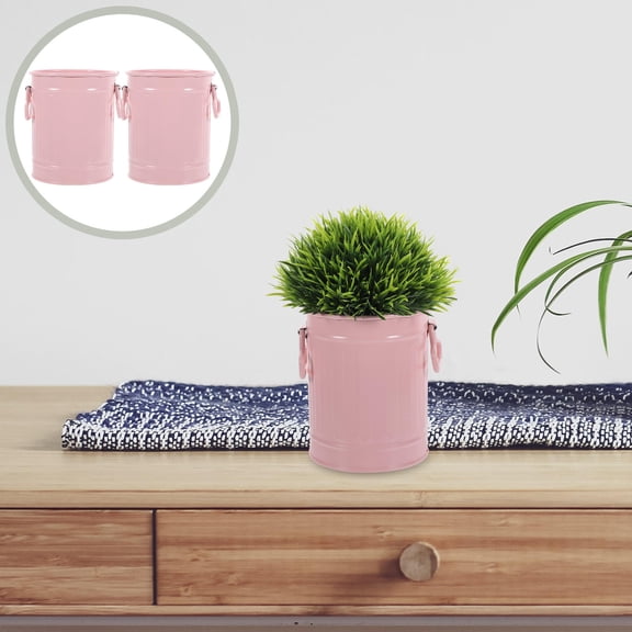 GOOHOCHY Planter Pink Cylindrical 2Pcs 4.53X3.54X3.54In