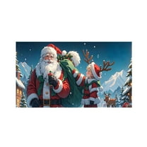 Garage Buddy Christmas Decoration 8x7 FT, Snow Santa Garage Door Cover for Outdoor Holiday Decor, Merry Christmas Yard Hanging & Photo Backdrop