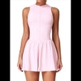 thumbnail image 1 of Vestido de Golf y Tenis para Mujer con Sujetador Incorporado, Pantalones Cortos con Cremallera, Corte Entallado, Falda Deportiva con Bolsillos Rosa S, 1 of 10
