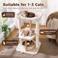 thumbnail image 6 of PAWZ Road 35"Wood Cat Tree with Scratching Posts for Small Cats, Large Platforms,Large Perches, Multi-Level Cat Tower, 6 of 10