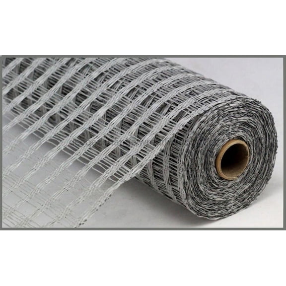 10"X10Yd Poly Burlap Check Mesh Grey RP812810
