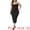 Black, variant on DARING DIVA Women's Plus Square Neck Sleeveless Bodycon Dress with Side Slit 1X Black