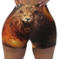 thumbnail image 2 of Susaid Cool Fire Lion Print Intensify Workout Shorts for Women Seamless Scrunch Short Gym Yoga Running Sport Active Exercise Fitness Shorts-Large, 2 of 8
