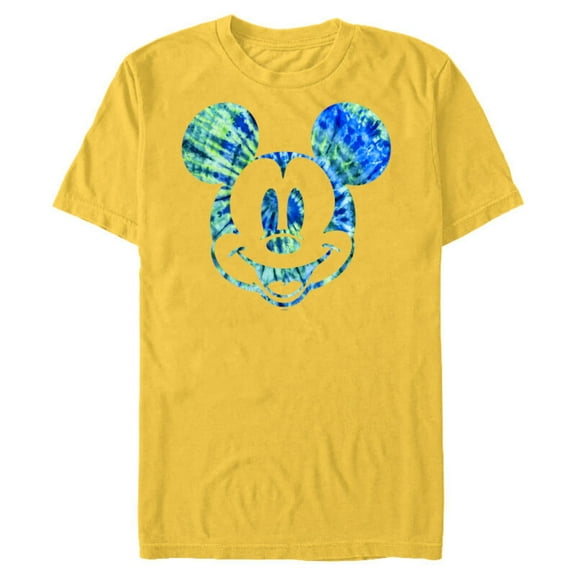 Disney Mickey Mouse Green Tie Dye - Short Sleeve Blended T-Shirt for Adults - Customized-Yellow