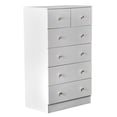 thumbnail image 3 of Choco Moon White Particleboard, Textured Melamine Finish, 66*40*111cm, 4+2 Drawer Cabinet, Matte Gold Handles, Chest of Drawers, Modern Furniture for Living Room, 3 of 10