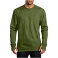 thumbnail image 4 of SHTXOZHI Men's Long Sleeve Shirts Solid Color Crew Neck Sport Tops Sun Protection Casual Fall Winter Layering Tee Shirts, 4 of 7