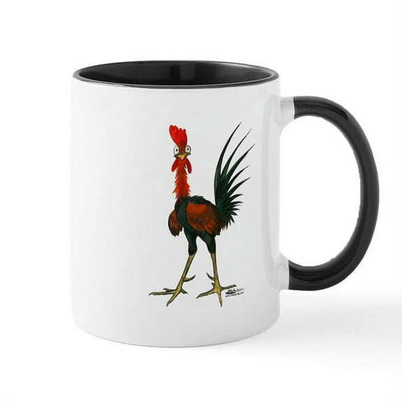 CafePress - Crazy Rooster Mugs - 11 oz Ceramic Mug - Novelty Coffee Tea Cup