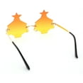 thumbnail image 7 of Unique Christmas Tree Rimless Gradient Lens Party Shade Sunglasses Gold - Orange Yellow, 7 of 7