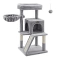 thumbnail image 2 of Feandrea Árbol de Gatos, Torre para Gatos Grandes, con Plataforma Grande, 2 Puertas, Pompón, Gris Claro, 2 of 5
