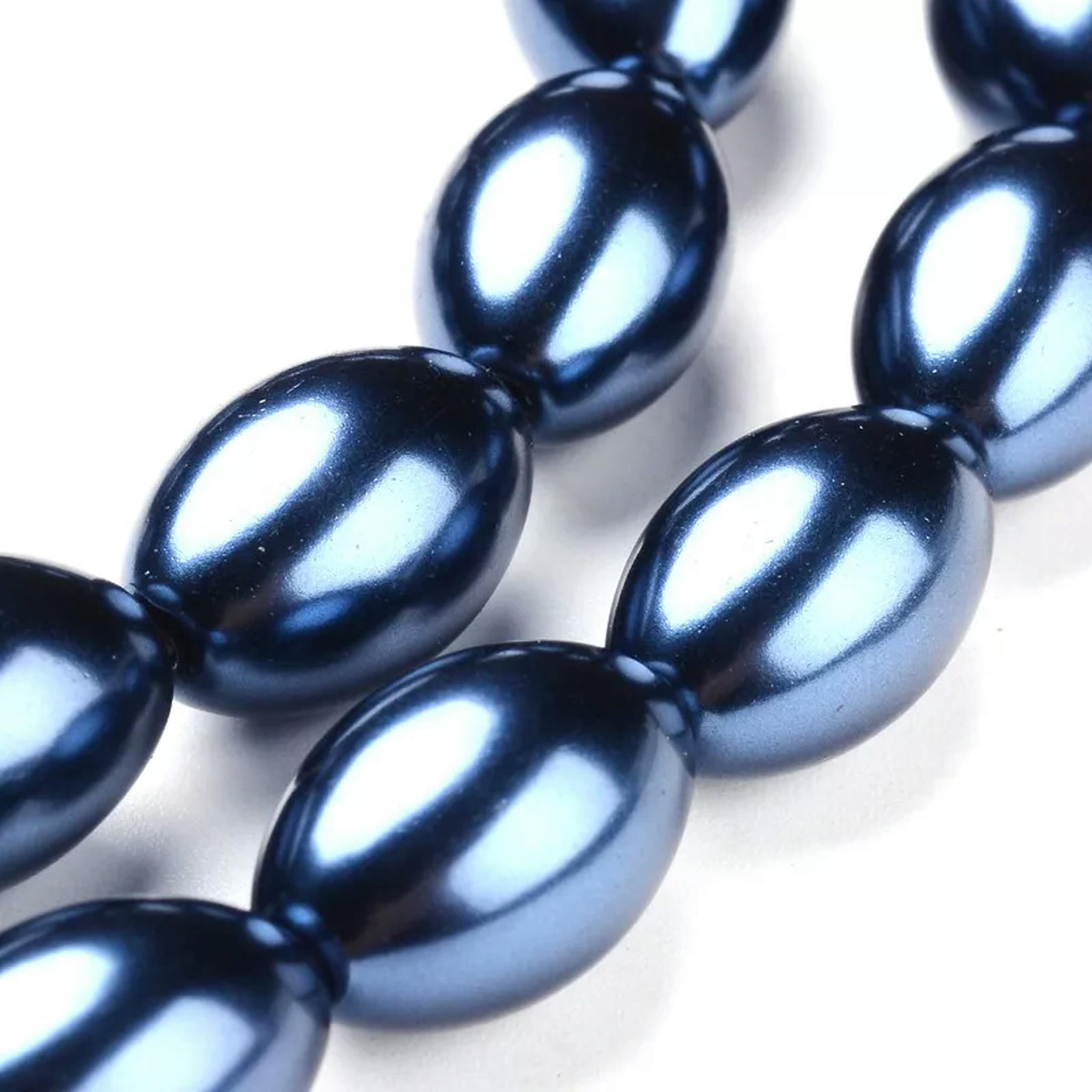 U8MO 10 Strd Glass Pearl Rice Beads Mini Smooth Loose Spacer Beads Crafting 10~19mm
