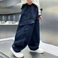 thumbnail image 6 of Bovxnpu Boys Jeans Denim Pants Straight Loose Cargo Pants Casual Outdoor Sports Trousers, 6 of 8