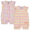 thumbnail image 6 of Cudlie 2-Pack Baby Girl Rompers – Soft Cotton, Everyday Comfort, 6 of 8