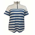 thumbnail image 5 of hotojiny Womens Golf Shirts Short Sleeve Quarter Zip Summer Tops Fashion Striped Casual Collared Tennis Activewear, 5 of 5