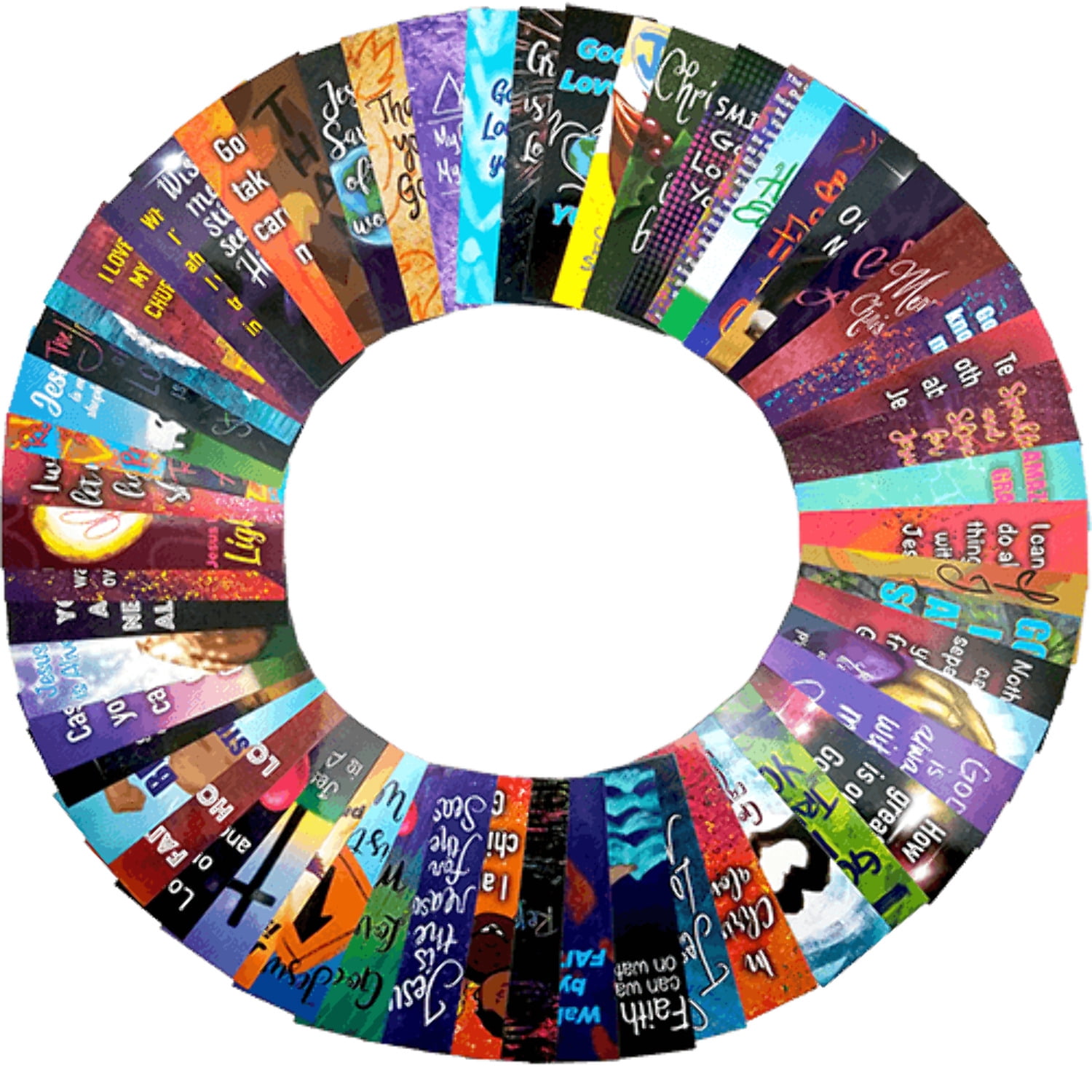 120 Assorted Children and Youth Bible Verse Bookmarks Box Set - 60 Individual Designs, 2 of Each Design