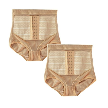 

Womens Underwear Brief Lace High Waist Shapewear Waist Trainer Corset Panties2PC