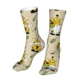 thumbnail image 6 of Xecao Gnomes Bees And Sunflowers Print Fashion No Heel Casual Crew Socks Cushioned Breathable for Men Women - Moisture wicking,Not easy to fade Suitable for daily, 6 of 7