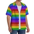 thumbnail image 4 of Disketp Men's Hawaiian Colorful Glitter Rainbow Print Shirts Button Down Holiday Beach Shirts-3X-Large, 4 of 7