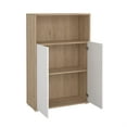 thumbnail image 5 of Tvilum Sign 3-Shelf Adjustable Home Office Bookcase with 2 Doors for Adults, Jackson Hickory/White, 5 of 15