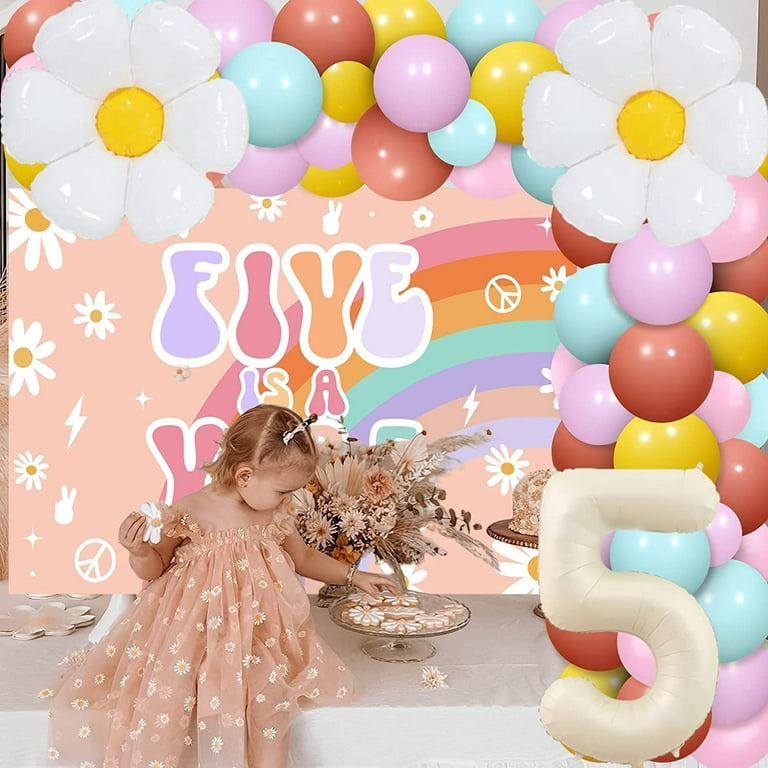 136 Pcs Daisy Flower Balloons DIY Kit - Groovy Boho Theme Party  Decorations, Daisy Flower Balloon Set for Groovy Retro Hippie Birthday,  Baby