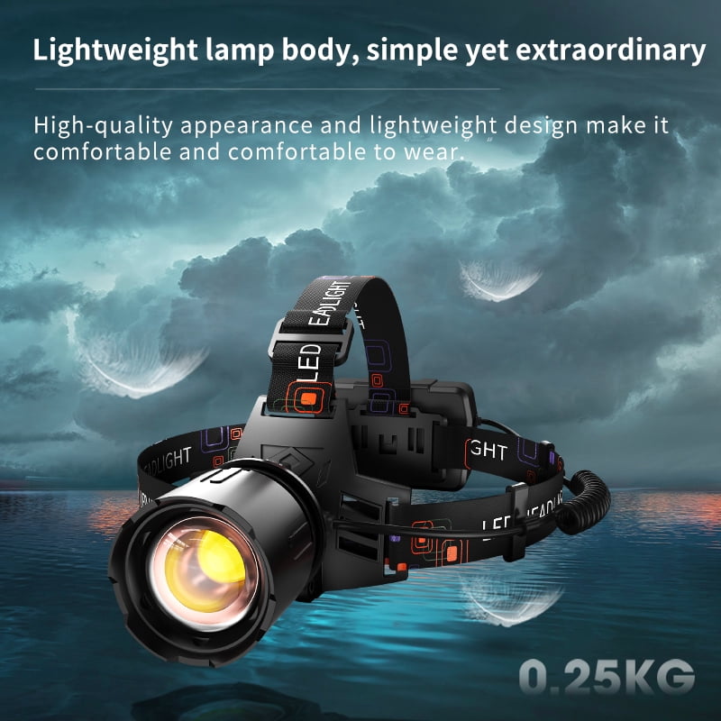 SKYFIRE Motion Sensor Headlamp 90° Adjustable 3 Lighting Modes 800M Range Lightweight for Cycling Outdoor Patrol
