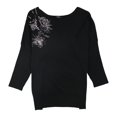 thumbnail image 2 of Suéter con lentejuelas Alfani para mujer negro extragrande Pull-over, 2 of 2
