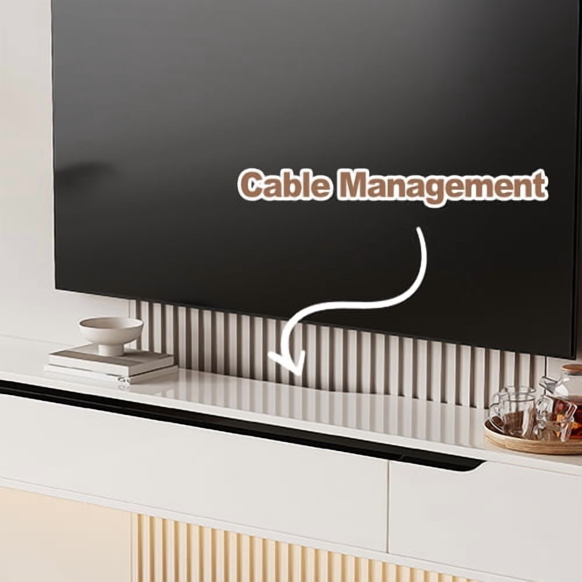 FloatiCasa 47-Inch High Gloss Floating TV Stand Wall-Mounted Entertainment Center for TVs up to 50" Modern Minimalist Floating TV Shelf