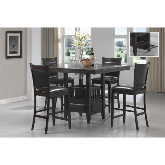 Simple Relax Set of 2 Counter-Height Chair in Black and Espresso