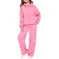 thumbnail image 3 of Teen Girls Sweatsuit Fall Hoodie And Sweatpants Set 4-13 Years,120=4-5Years,Rd1_01, 3 of 8