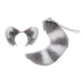 thumbnail image 3 of Gatos Orejas Cola grande Hugo Cosplay Vestir Accesorios Juguetes Disfraz Sombreros Carnaval Gris, 3 of 8
