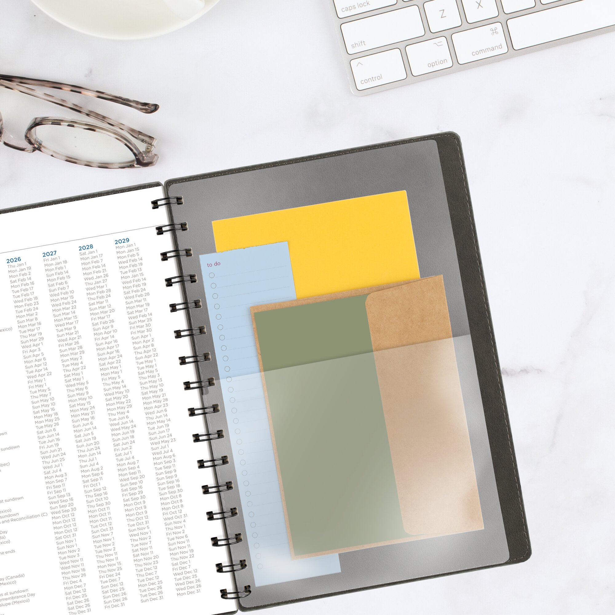AT-A-GLANCE Signature Collection 2026 Weekly Monthly Planner Gray Small 5 12 x 8