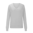 thumbnail image 4 of Mrasaso Sweaters for Women Trendy Wool V Neck Sweater Long Sleeve Pullover Tops Wool Knitted Sweaters, 4 of 6