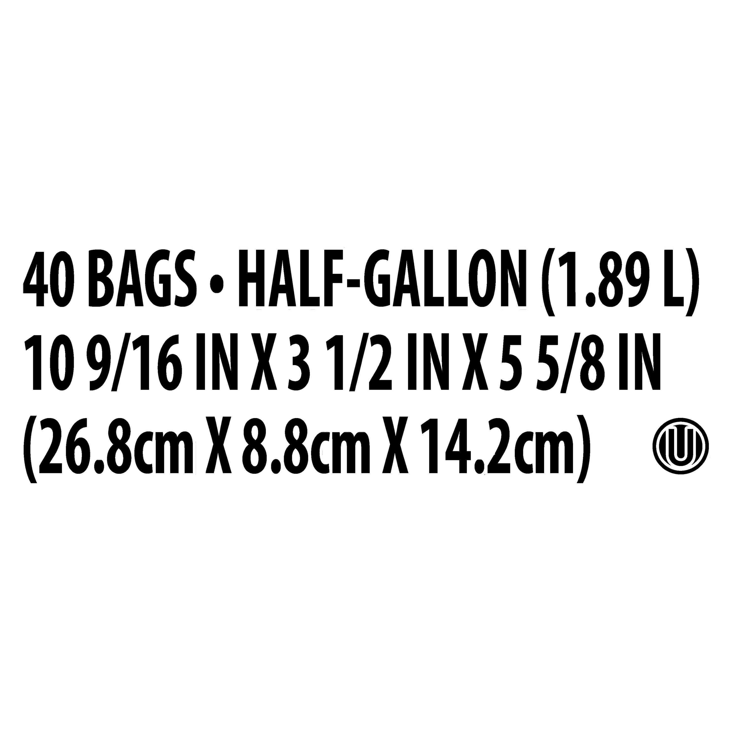 Great Value Double Zipper Half Gallon Freezer Bags, 40 Count