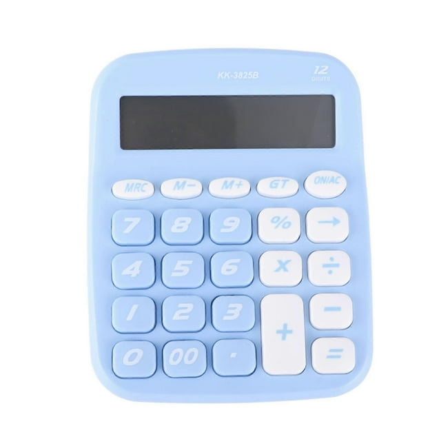 Large Button Desktop Calculator, Battery Powered, for Home, Classroom, Office, Sky Blue