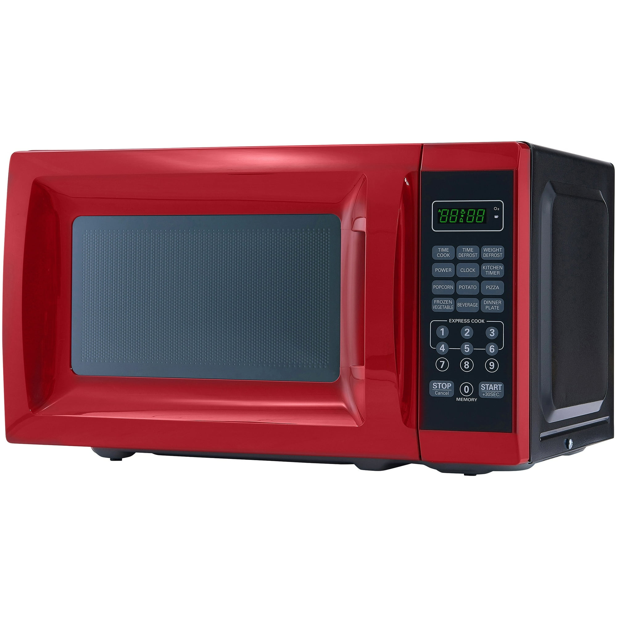 Mainstays 0.7 Cu. Ft. 700W Red Compact High Quality Microwave W/ 10