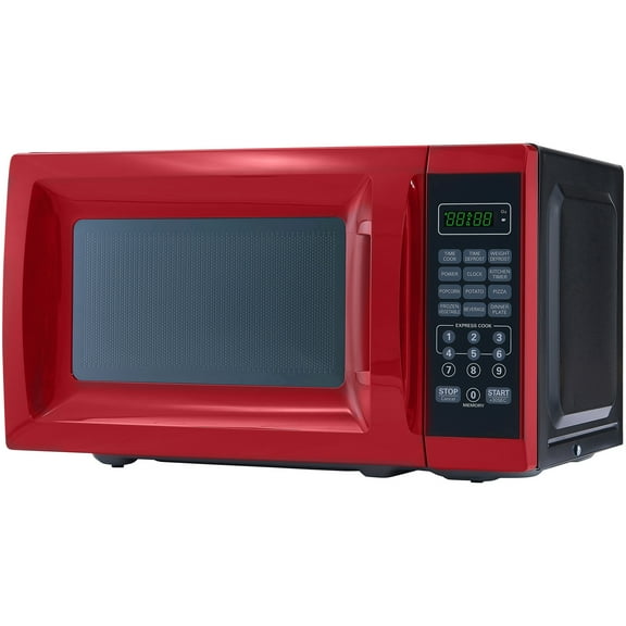 Mainstays 0.7 cu ft Countertop Microwave Oven in Red