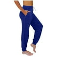 thumbnail image 3 of BLVB Women's Sweatpants Drawstring Jogger Pants Cinch Bottom Casual Elastic Waist Workout Trousers with Pockets Blue, 3 of 6