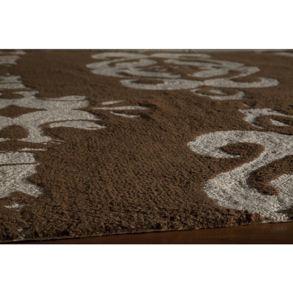 Momeni Mo Classic Round Geometric Flowers Modern Area Rugs, Brown