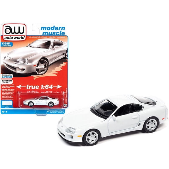 1993 Toyota Supra, Super White - Auto World AWSP064/24B - 1/64 scale Diecast Model Toy Car
