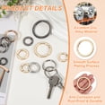 thumbnail image 3 of Uxcell Spring O Rings, Metal Round Clips Flat Trigger Keyrings for Keychains and Bags Light Gold 1.9 Inch, 3 of 7