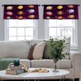 thumbnail image 4 of LALILO Kitchen Curtain Valance Food Planet Galaxy Fantasy Rod Pocket Window Curtain 52"x 18" Set of 2, 4 of 5