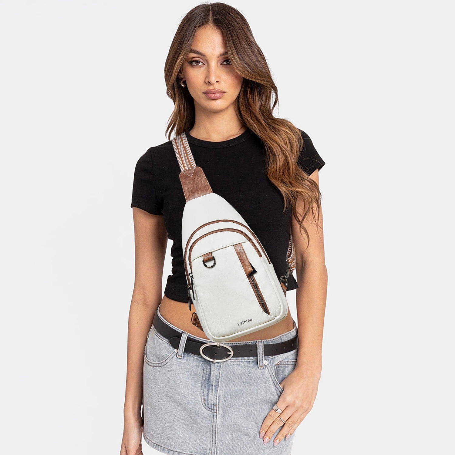 7L Sling Bag for Women & Men, Leather Anti-Theft Crossbody Backpack, Small Daypack Fanny Pack for Travel, Hiking, and Work