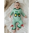 thumbnail image 5 of Rovasas Baby Girl Fall Romper Tractor Embroidery Stripe Long Sleeve Jumpsuit, 5 of 9