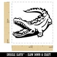 thumbnail image 2 of Alligator Crocodile Basking With Jaws Open Self-Inking Rubber Stamp Ink Stamper - Blue Ink - Small 1 Inch, 2 of 7