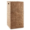 thumbnail image 5 of Casafield Laundry Hamper with Lid and Removable Liner Bag - Cinnamon Brown, Woven Water Hyacinth Square Laundry Basket for Clothes, 5 of 7