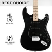 Glarry 6 Strings Right Hand Electric Guitar Package for Beginner,Black