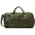 thumbnail image 1 of Bolsa deportiva para gimnasio con bolsa para zapatos, bolsa impermeable, bolsa de lona, bolsa de viaje para mujeres y hombres, verde militar, 29 l, 1 of 7