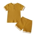 thumbnail image 4 of Guardurnaity Baby Kids Top Shorts Outfit Manga corta Botones a rayas Babysuit conjuntos de ropa uno 3-4J Guardurnaity AP002539-03, 4 of 6