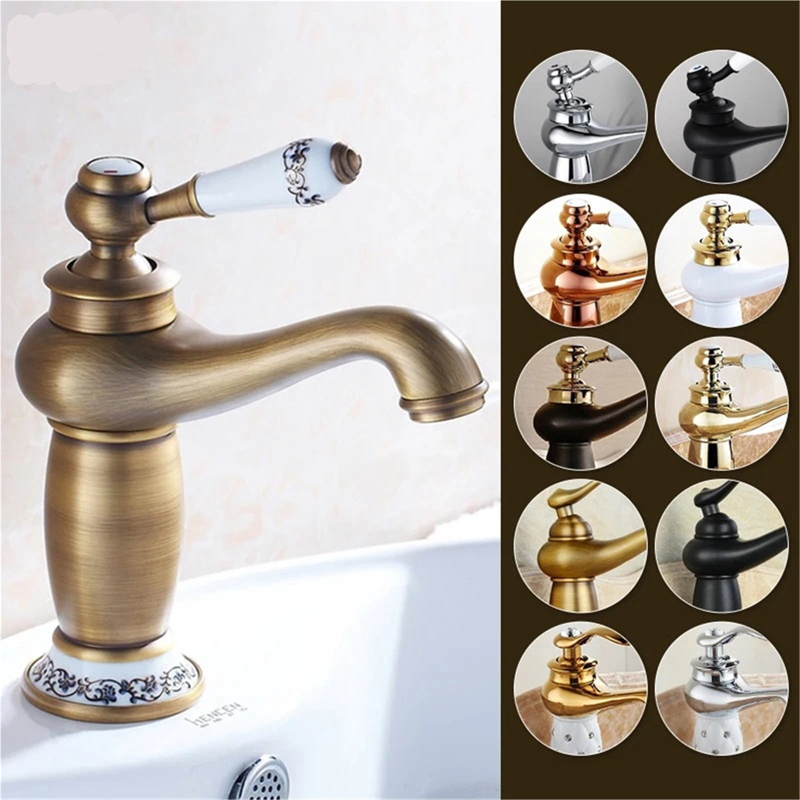 Bathroom Faucet Antique Bronze Finish Brass Basin Sink Solid Brass Faucets Single Handle Water Mixer Taps Bath Crane -Modern  Design